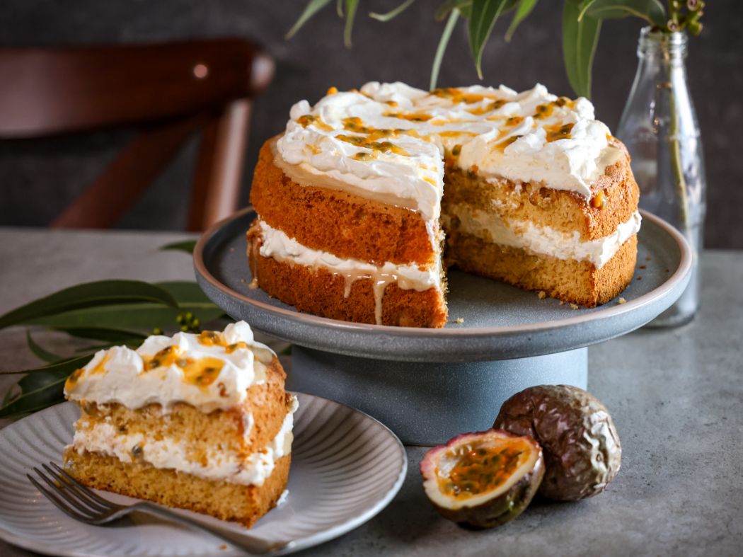 Classic Honey Sponge Cake with Bee Creamy Honey & Passionfruit